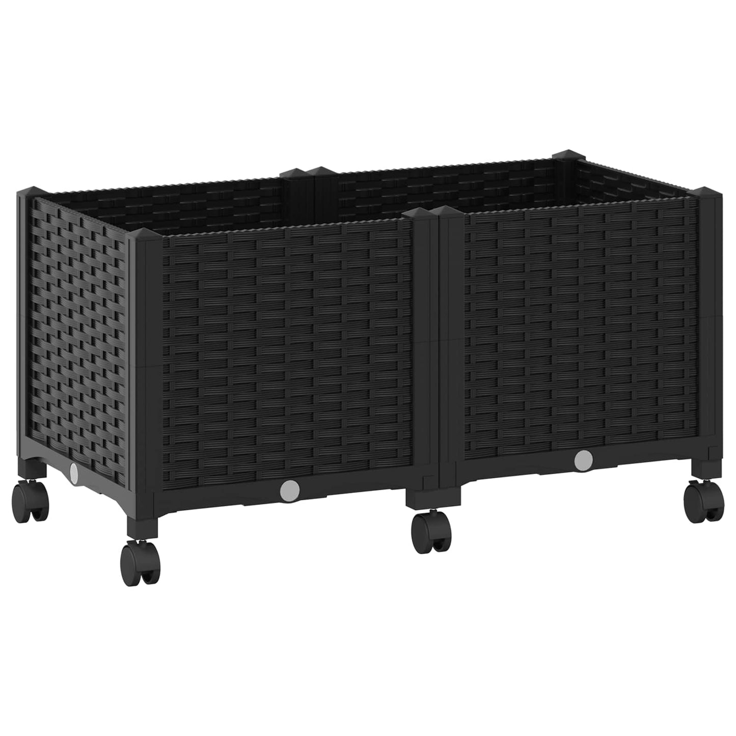 Sodo puodynė su ratukais Juoda 80 x 40 x 44 cm PP