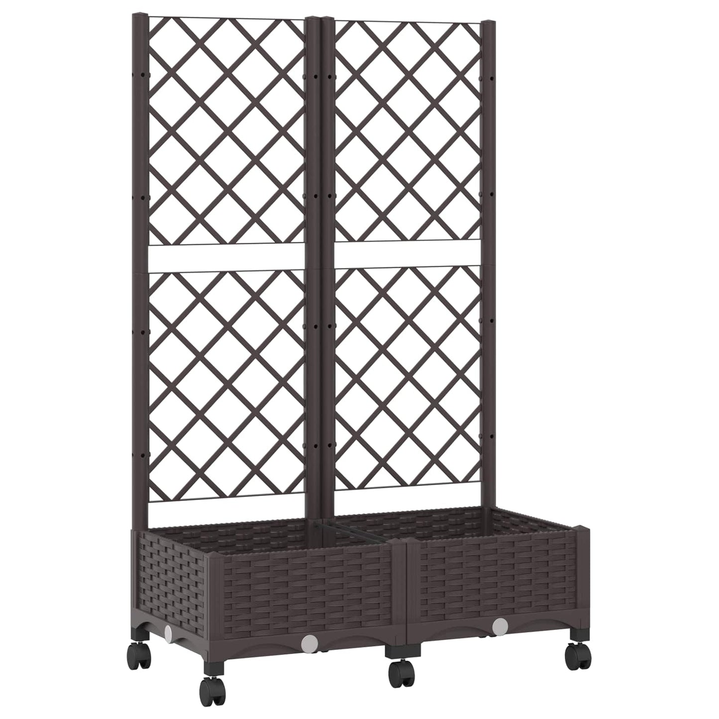 Sodo vazonas su treliu ir ratais Ruda 80 x 40 x 131,5 cm PP