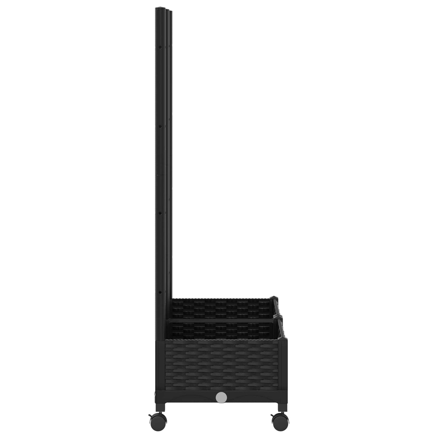 Sodo vazonas su treliu ir ratais Juoda 80 x 40 x 131,5 cm PP