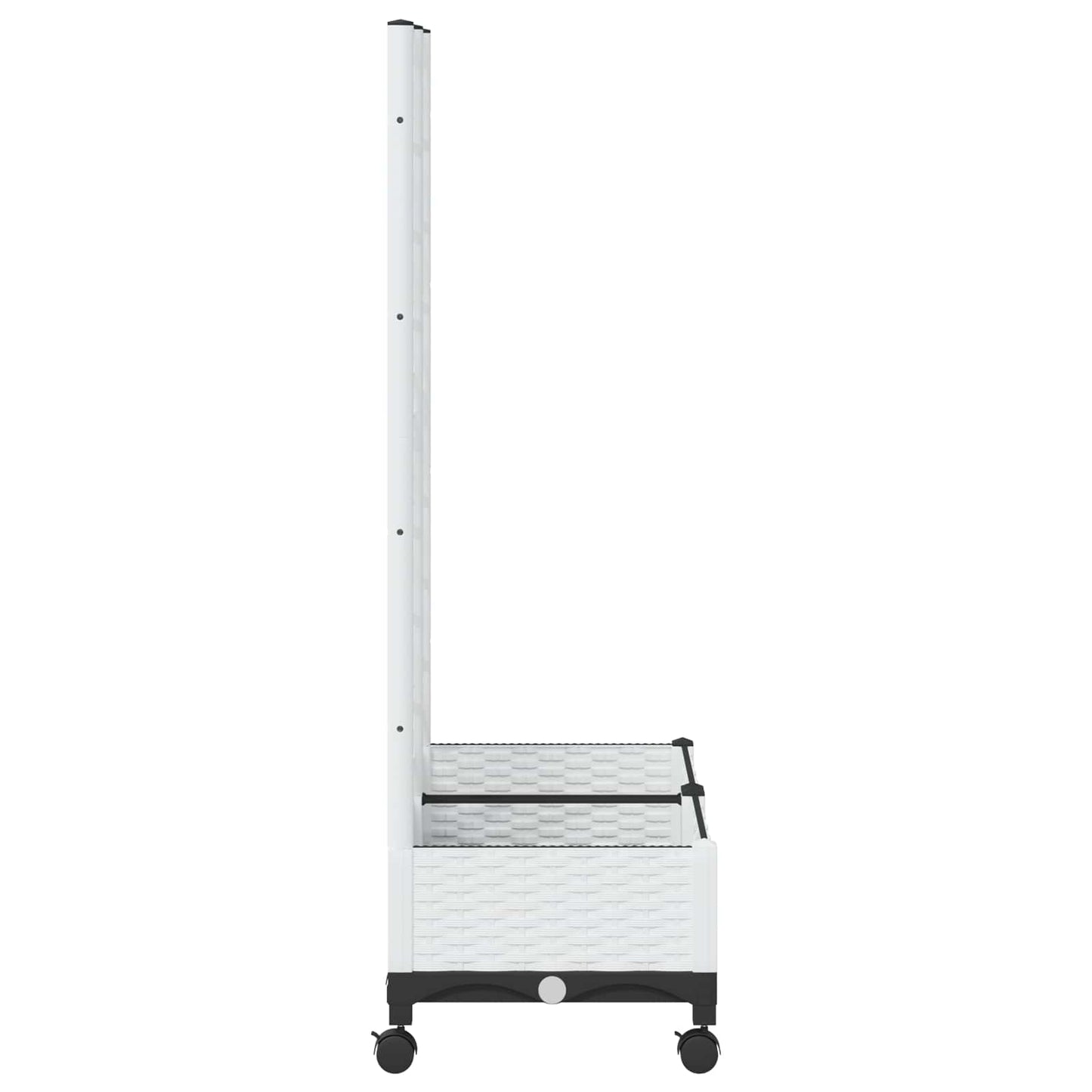 Sodo vazonas su treliu ir ratais Balta 80 x 40 x 131,5 cm PP