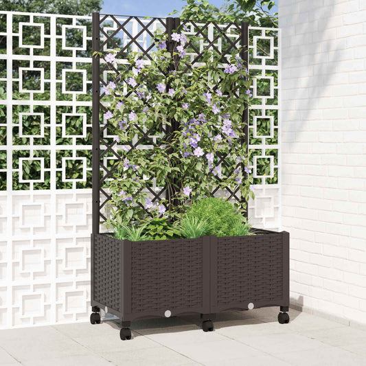 Sodo vazonas su treliu ir ratais Ruda 80 x 40 x 146 cm PP