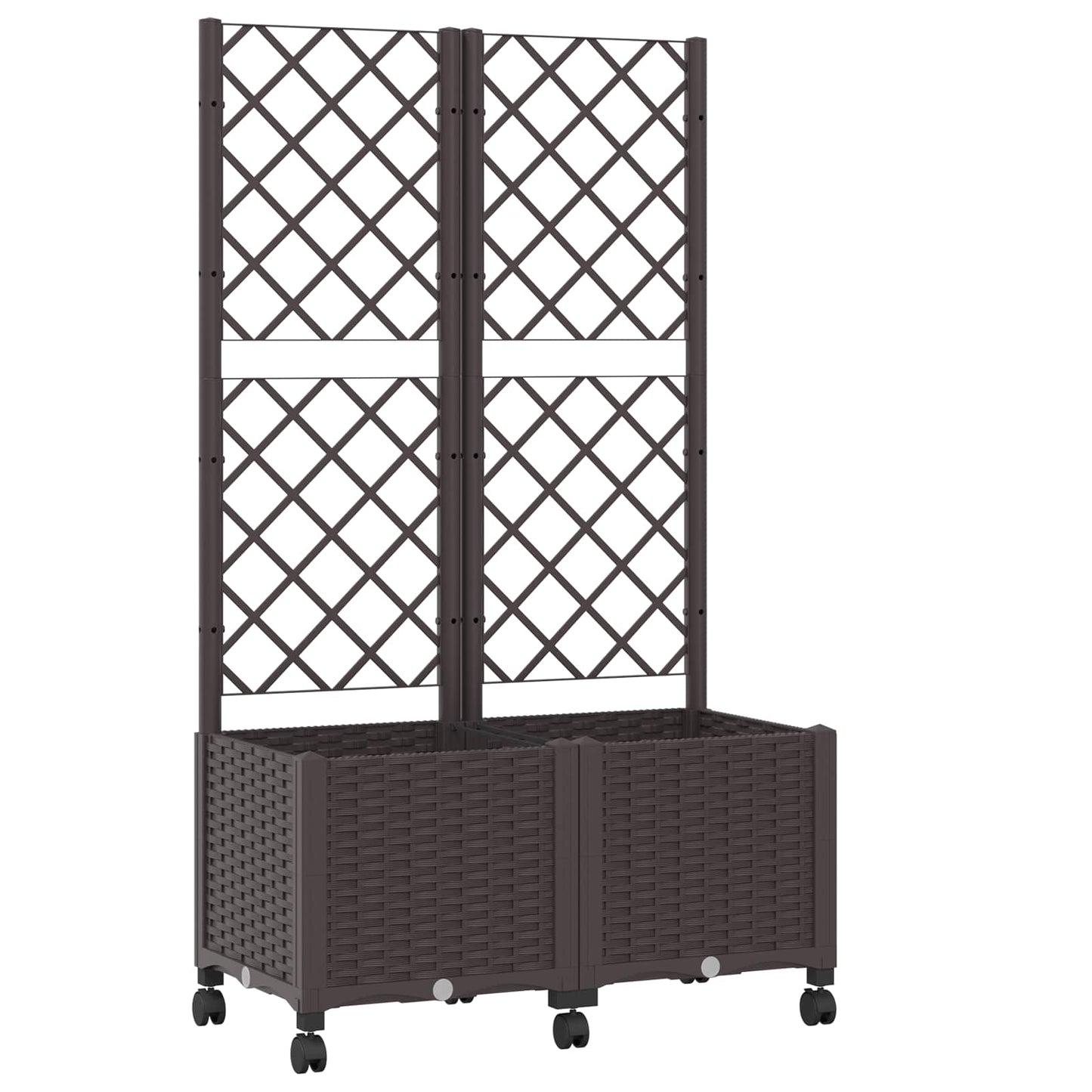 Sodo vazonas su treliu ir ratais Ruda 80 x 40 x 146 cm PP