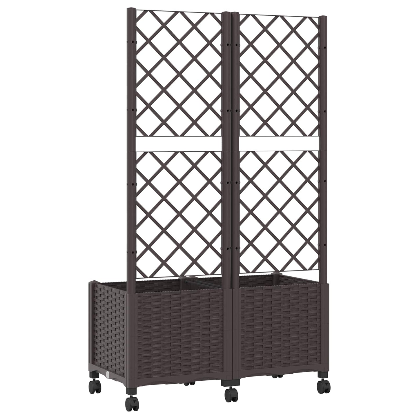 Sodo vazonas su treliu ir ratais Ruda 80 x 40 x 146 cm PP