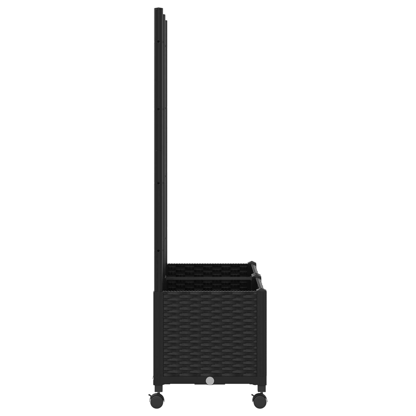 Sodo vazonas su treliu ir ratais Juoda 80 x 40 x 146 cm PP