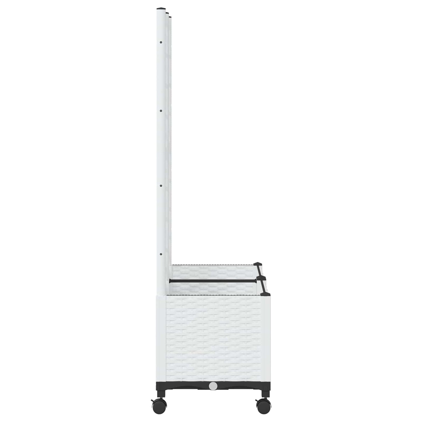 Sodo vazonas su treliu ir ratais Balta 80 x 40 x 146 cm PP