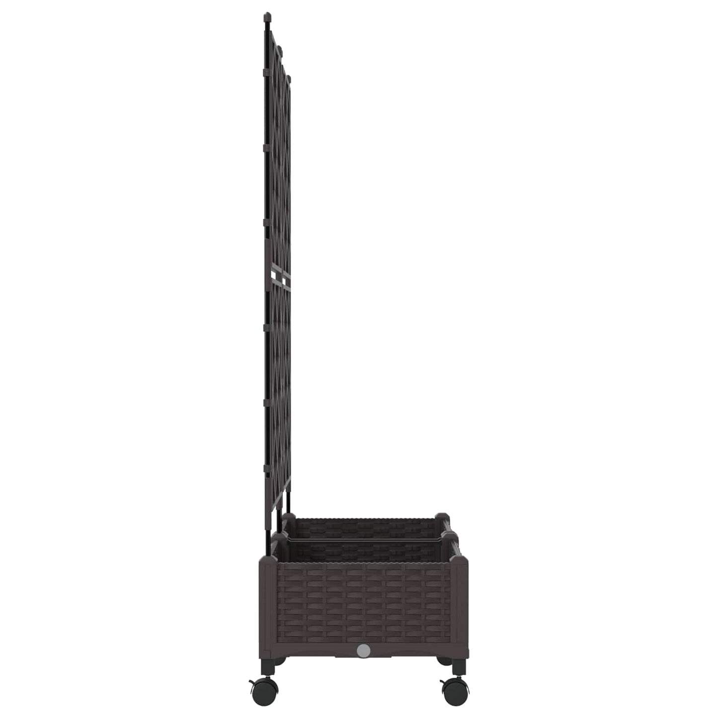 Sodo vazonas su treliu ir ratais 2 vnt. Ruda 80 x 40 x 131,5 cm