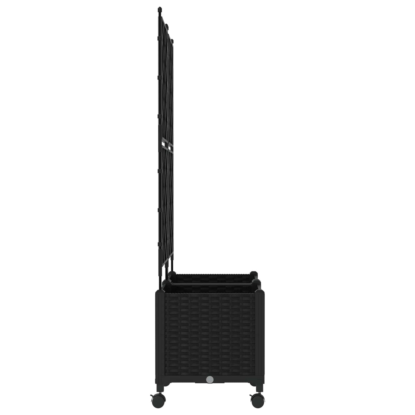 Sodo vazonas su treliu ir ratais 2 vnt. Juoda 80 x 40 x 149 cm