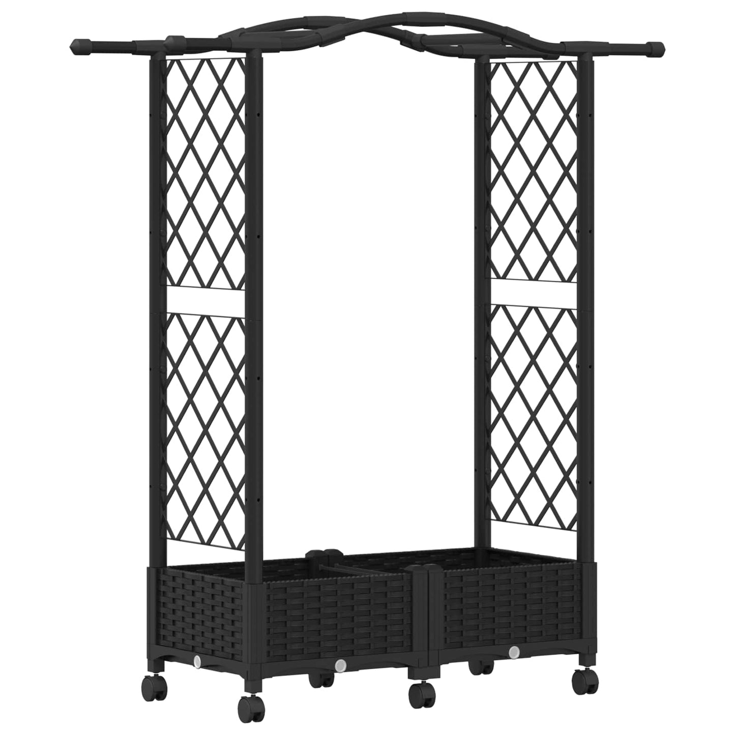 Pakeltas lovas su trelėmis ir stogu Juoda 124 x 40 x 129 cm PP