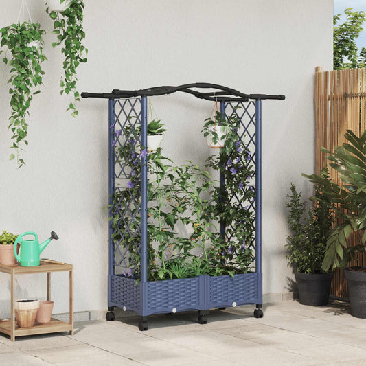 Pakeltas lovas su trelėmis ir stogu Pilka 124 x 40 x 129 cm PP