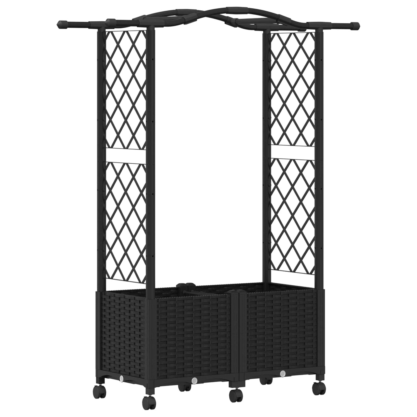 Pakeltas lovas su trelėmis ir stogu Juoda 125 x 40 x 144 cm PP
