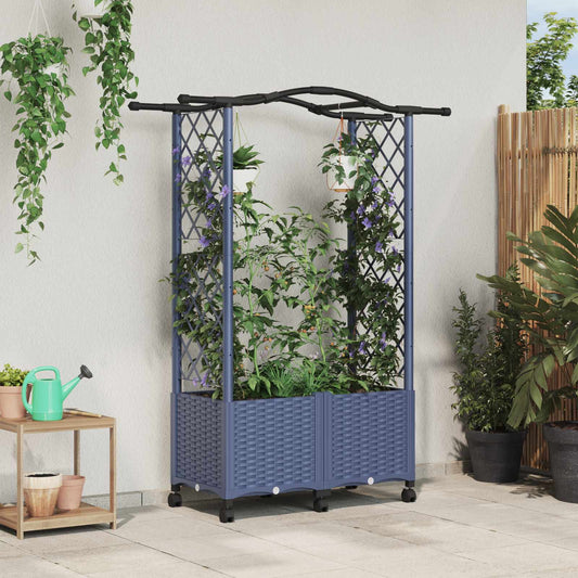 Pakeltas lovas su trelėmis ir stogu Pilka 125 x 40 x 144 cm PP