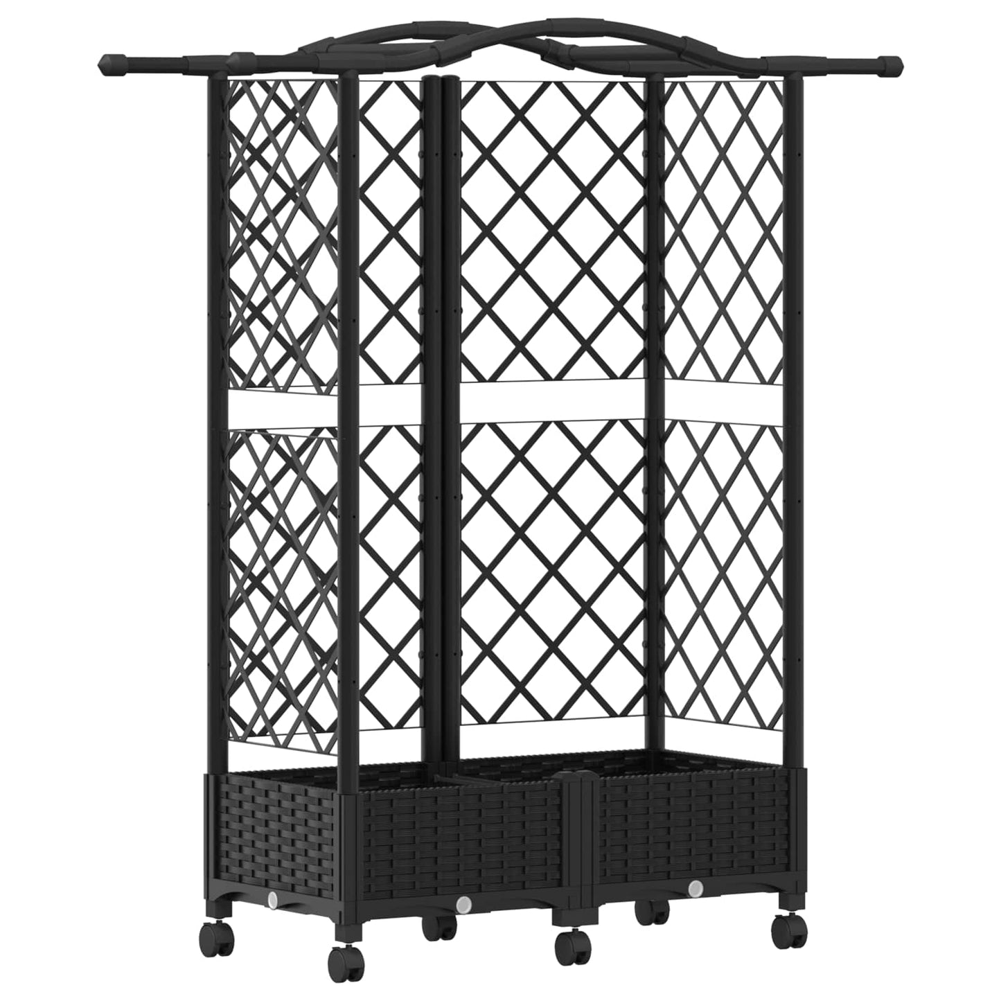 Pakeltas lovas su trelėmis ir stogu Juoda 124 x 40 x 129 cm PP