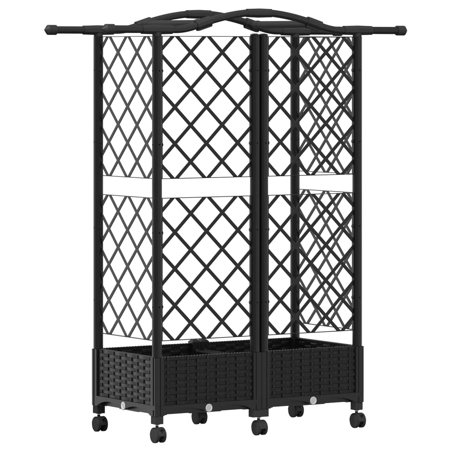 Pakeltas lovas su trelėmis ir stogu Juoda 124 x 40 x 129 cm PP