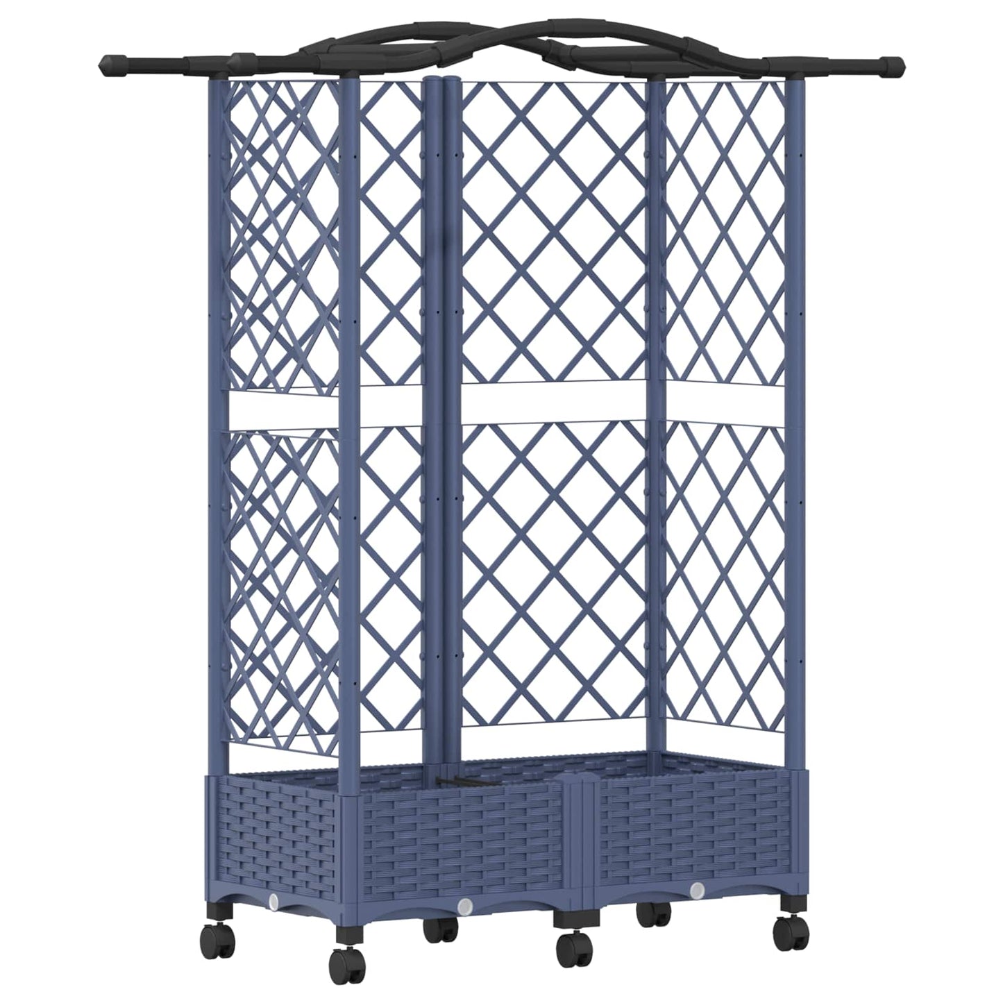 Pakeltas lovas su trelėmis ir stogu Pilka 124 x 40 x 129 cm PP