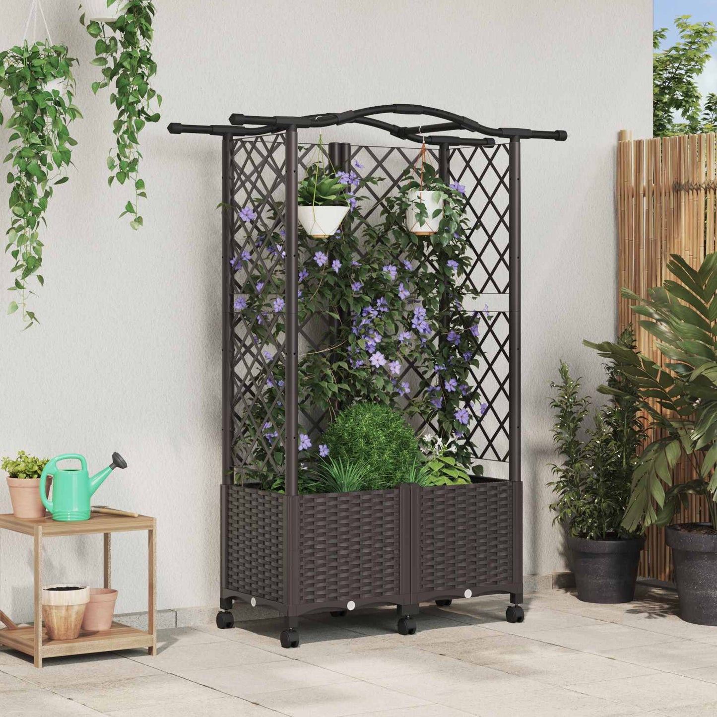 Pakeltas lovas su trelėmis ir stogu Ruda 122 x 40 x 144 cm PP