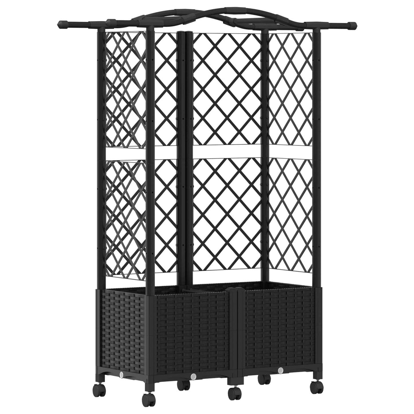 Pakeltas lovas su trelėmis ir stogu Juoda 122 x 40 x 144 cm PP