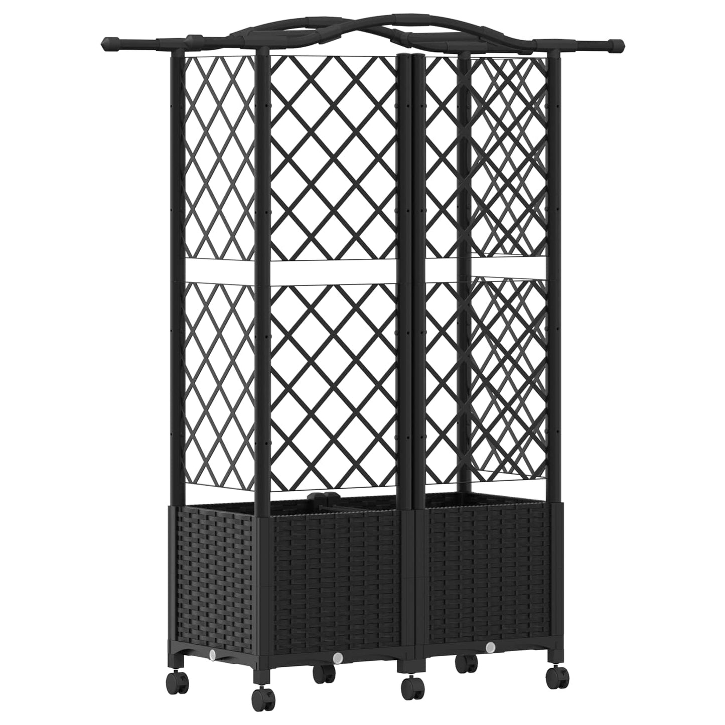 Pakeltas lovas su trelėmis ir stogu Juoda 122 x 40 x 144 cm PP
