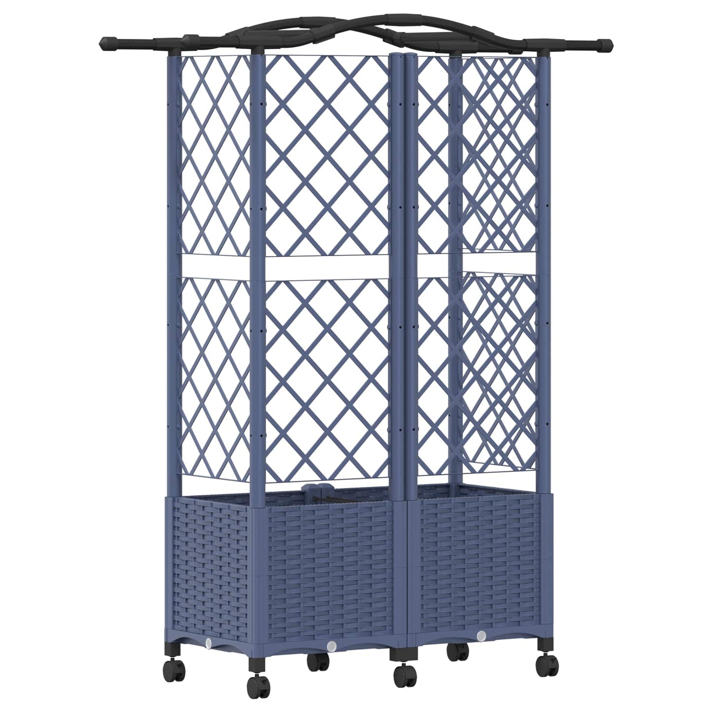 Pakeltas lovas su trelėmis ir stogu Pilka 122 x 40 x 144 cm PP