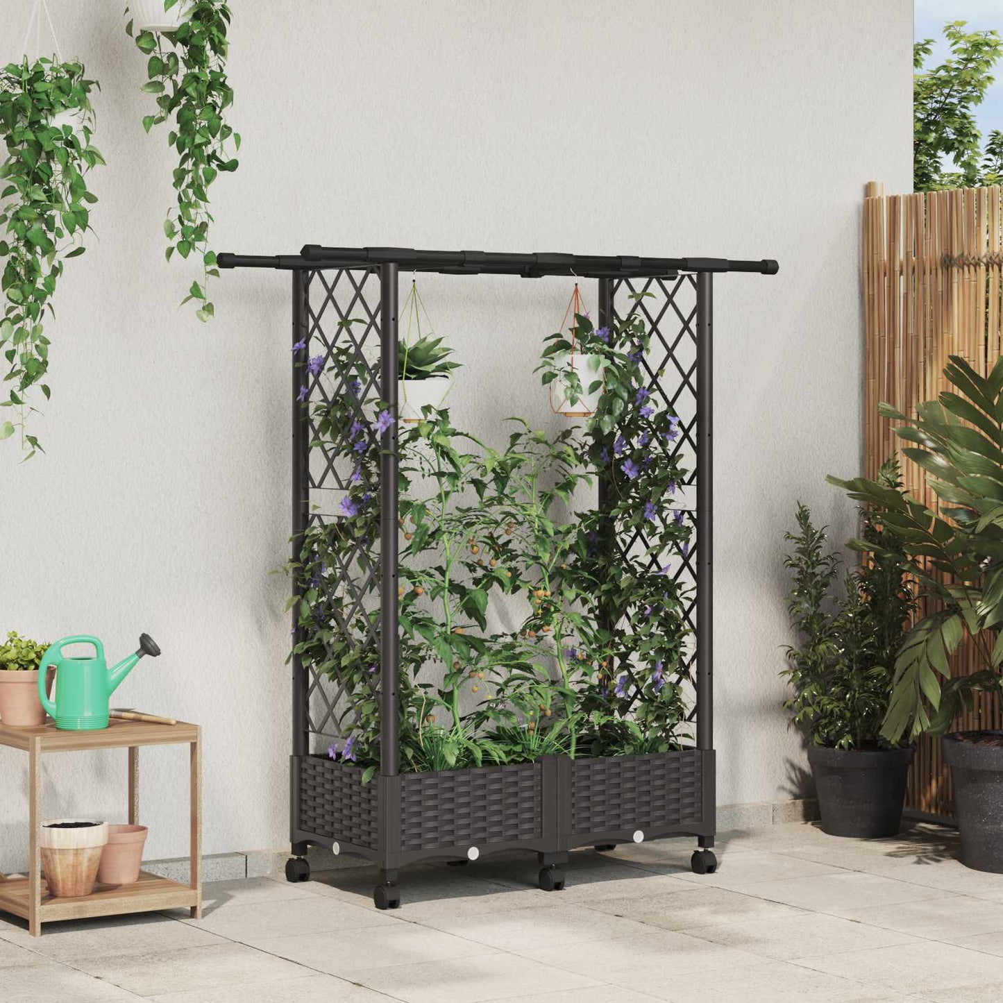 Pakeltas lovas su trelėmis ir stogu Ruda 122,5 x 40 x 127 cm PP