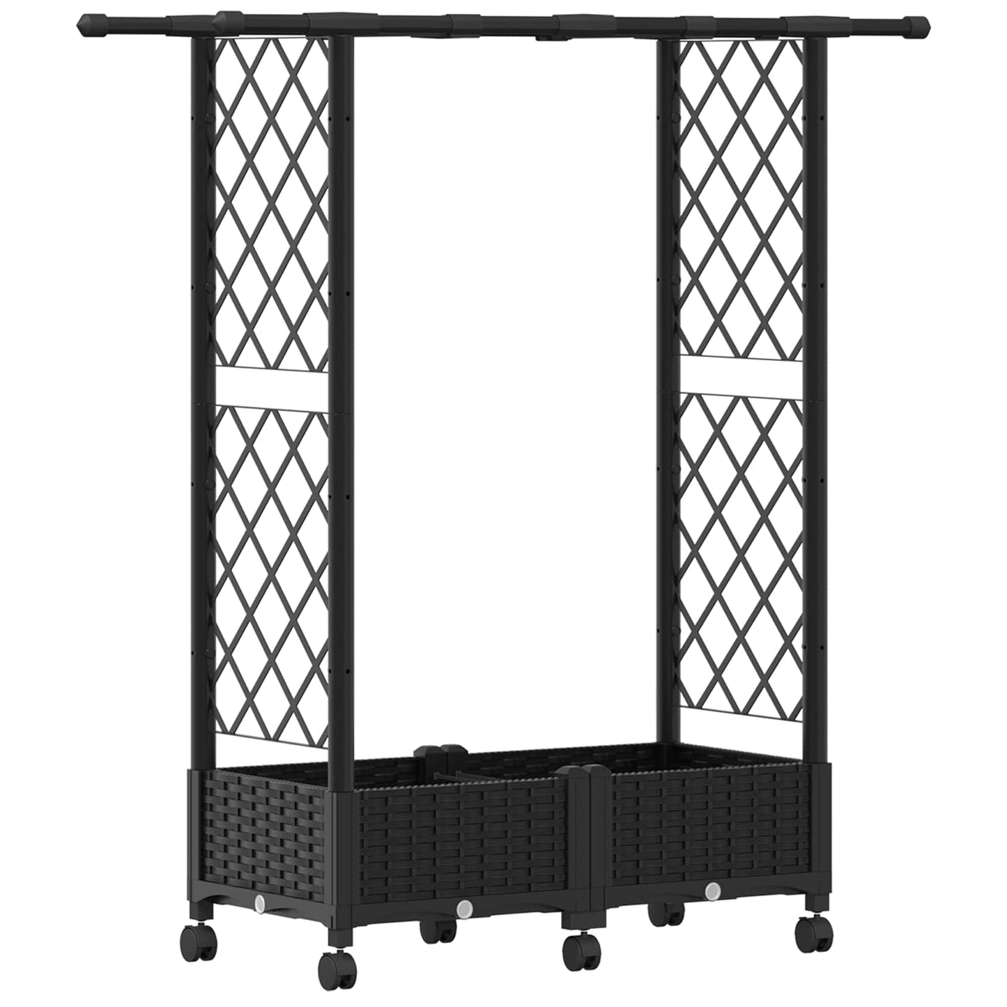 Pakeltas lovas su trelėmis ir stogu Juoda 122,5 x 40 x 127 cm