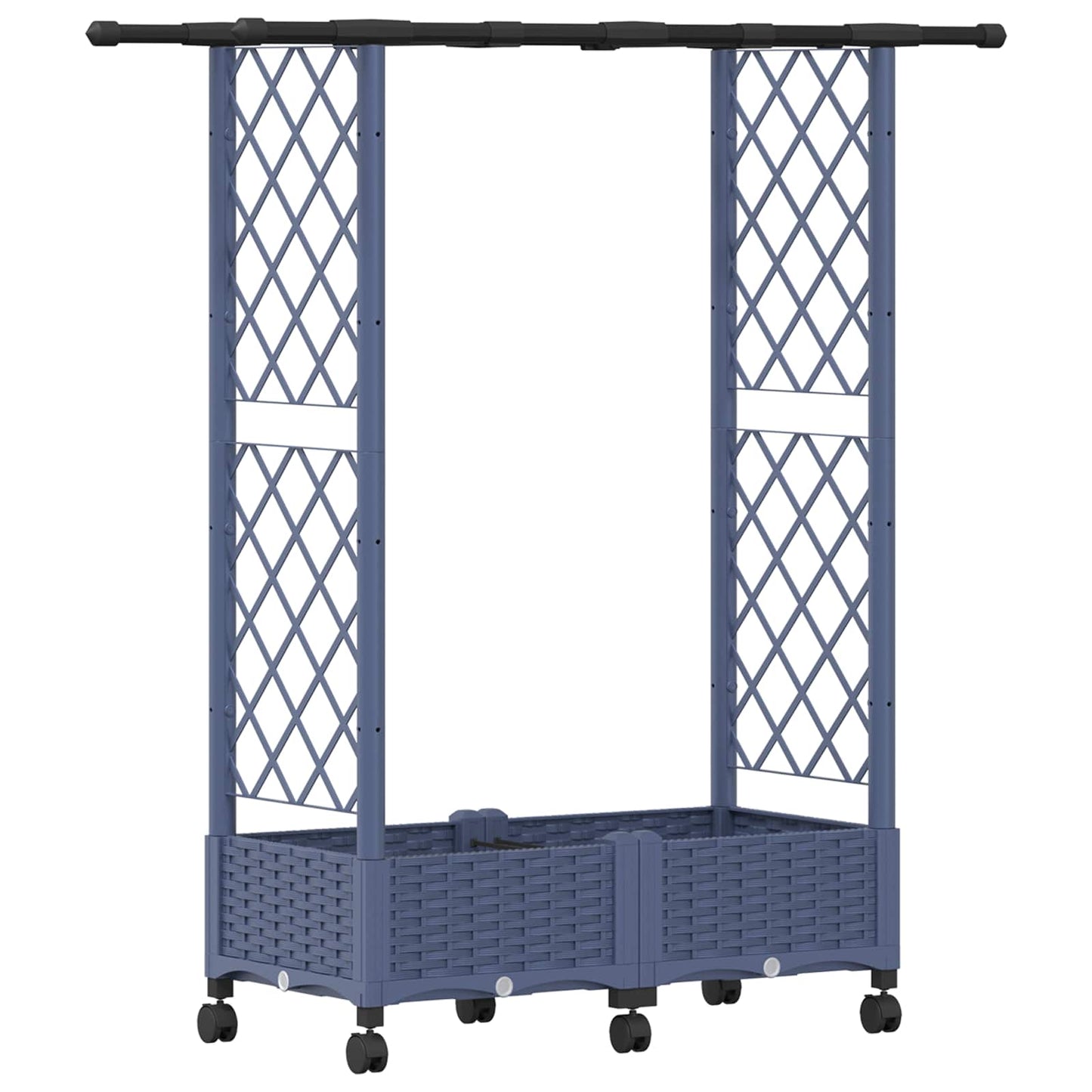 Pakeltas lovas su trelėmis ir stogu Pilka 122,5 x 40 x 127 cm