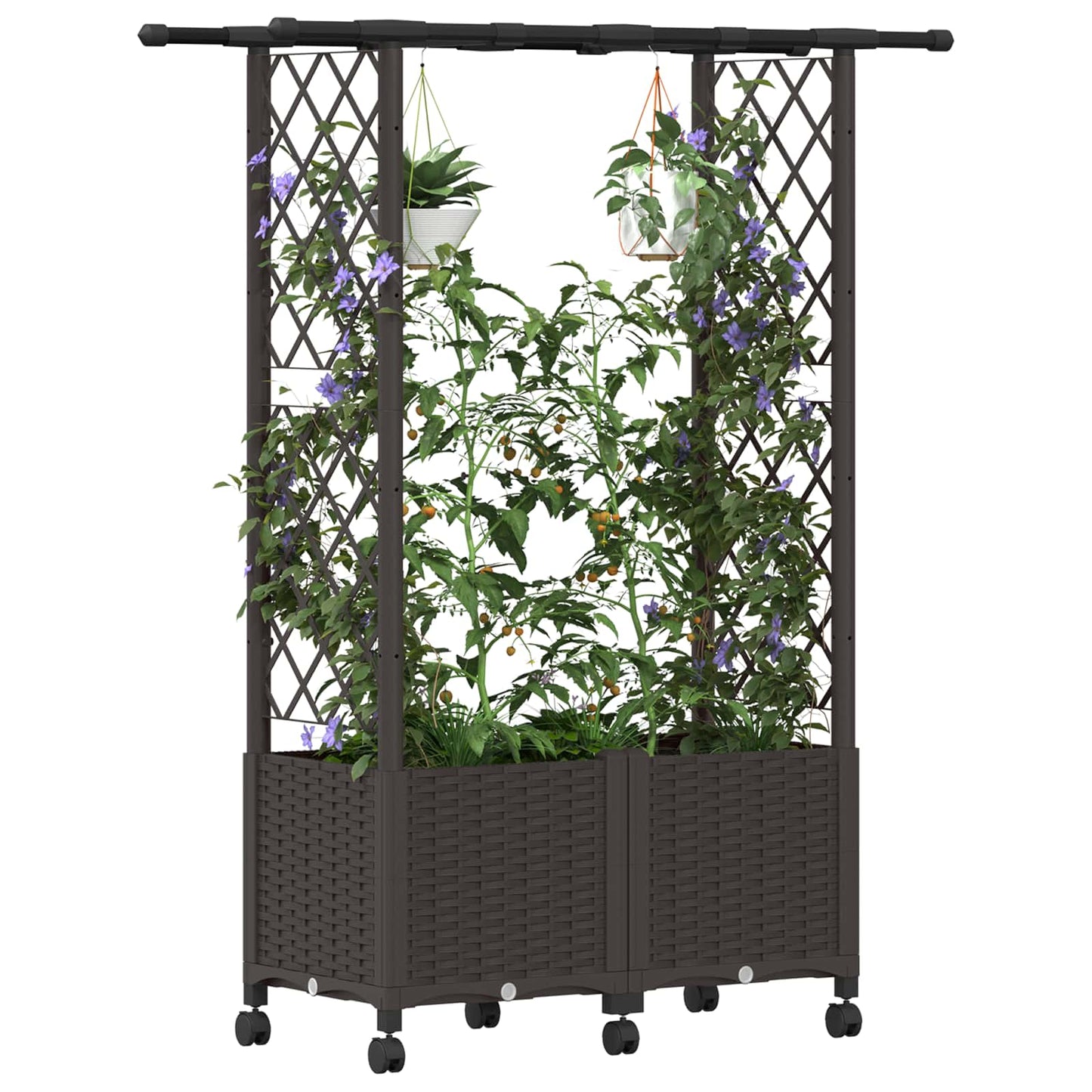 Pakeltas lovas su trelėmis ir stogu Ruda 124,5 x 40 x 142 cm PP