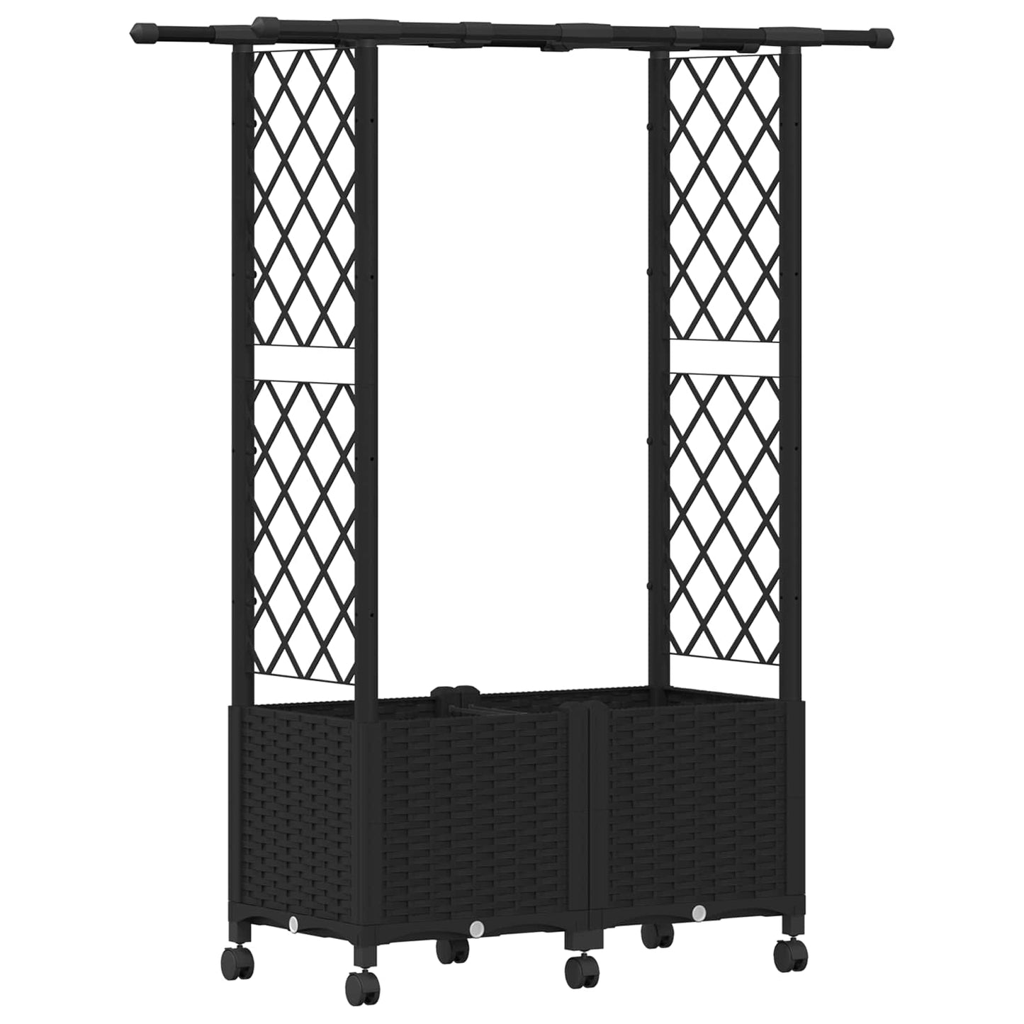 Pakeltas lovas su trelėmis ir stogu Juoda 124,5 x 40 x 142 cm
