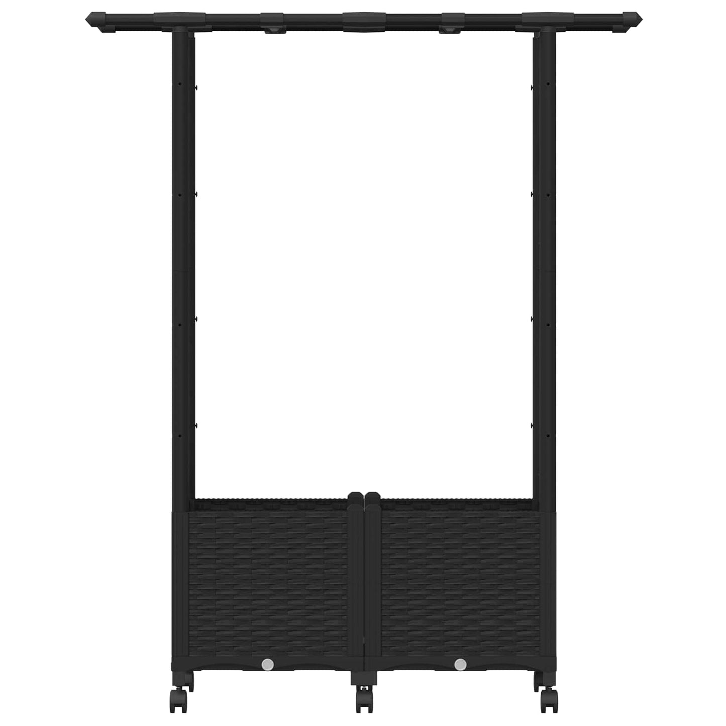 Pakeltas lovas su trelėmis ir stogu Juoda 124,5 x 40 x 142 cm