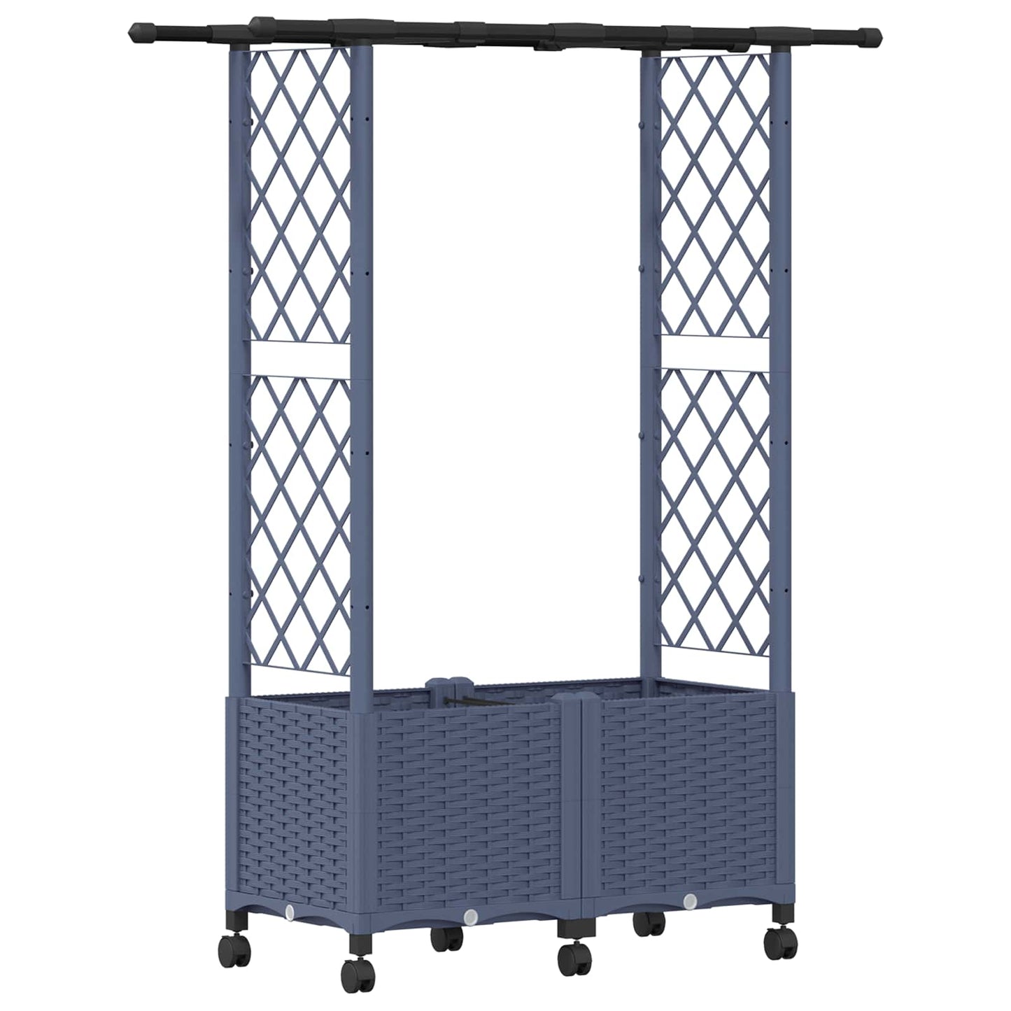 Pakeltas lovas su trelėmis ir stogu Pilka 124,5 x 40 x 142 cm