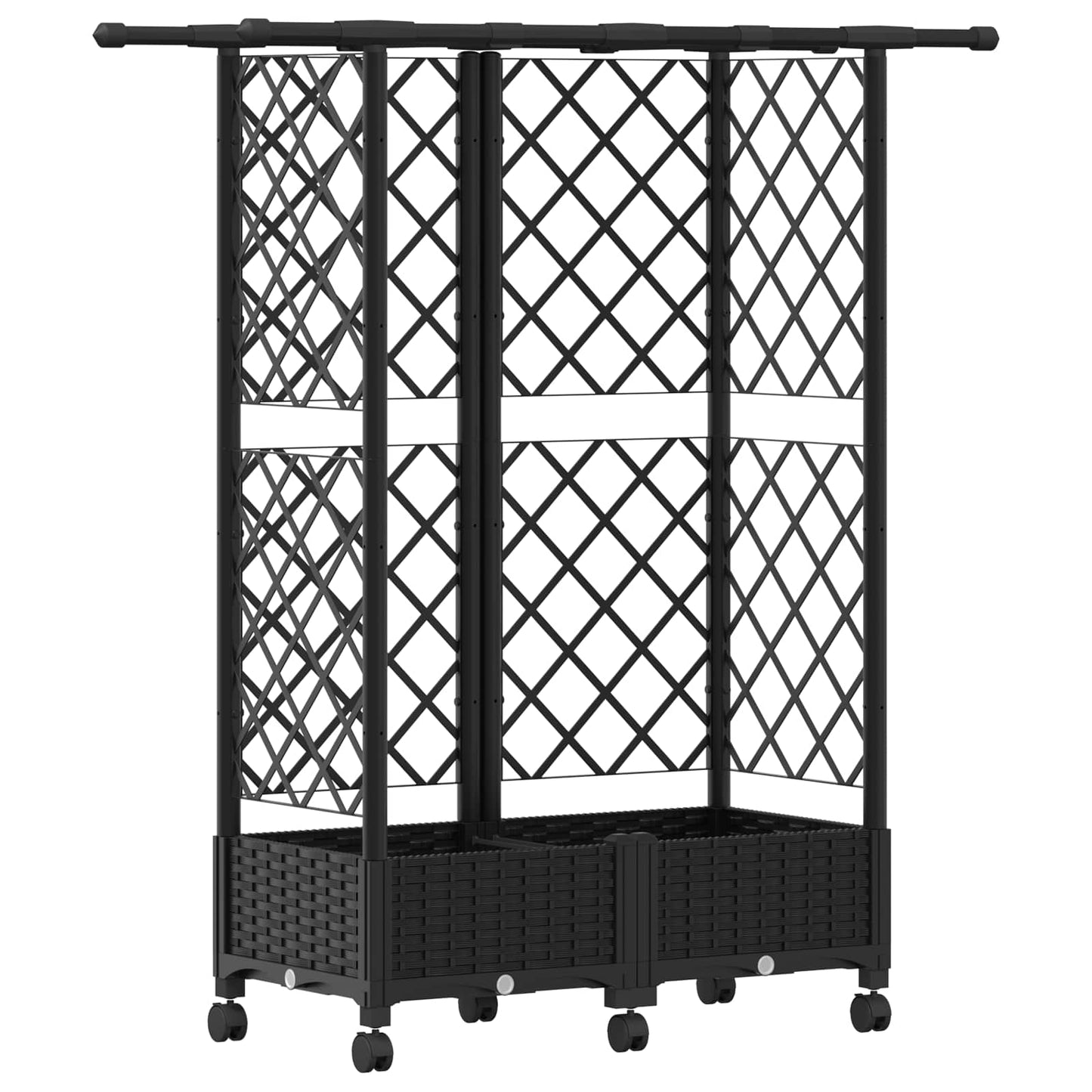 Pakeltas lovas su trelėmis ir stogu Juoda 124 x 40 x 127 cm PP