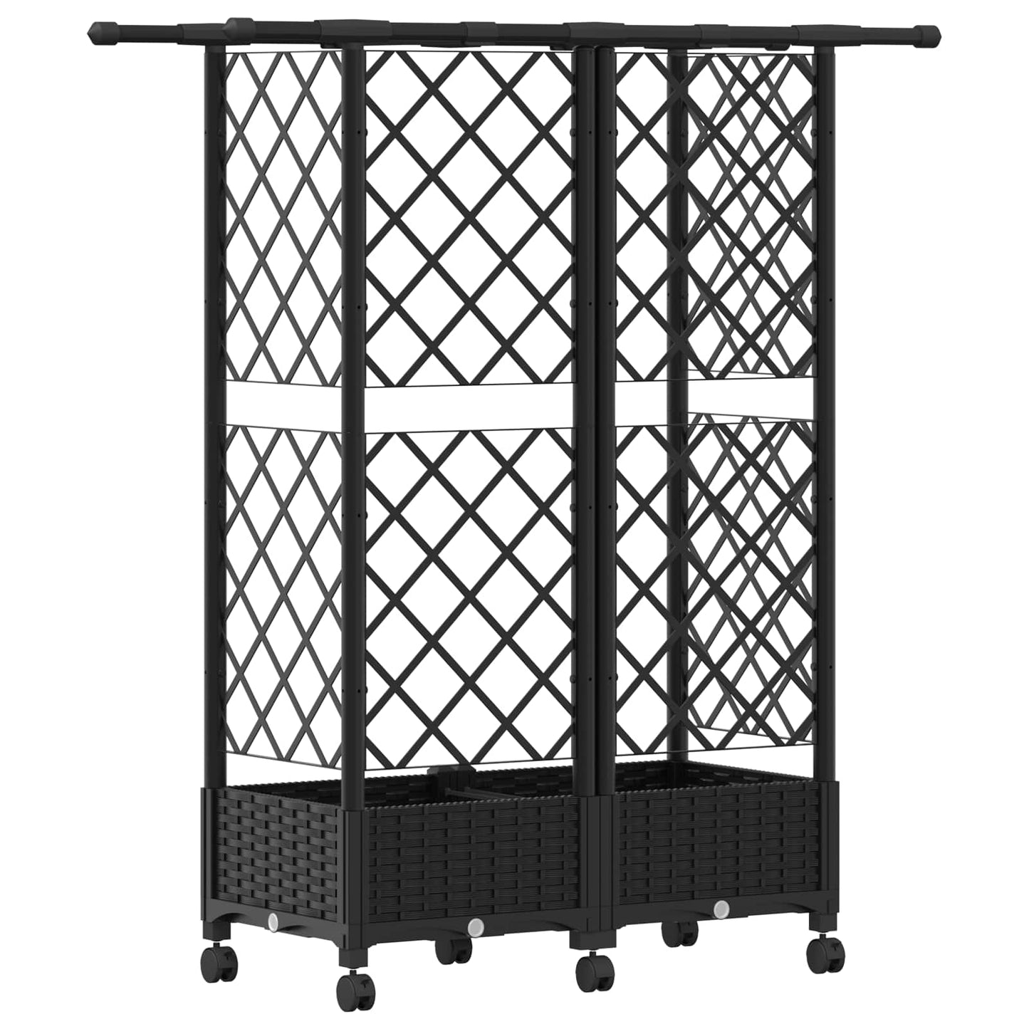 Pakeltas lovas su trelėmis ir stogu Juoda 124 x 40 x 127 cm PP