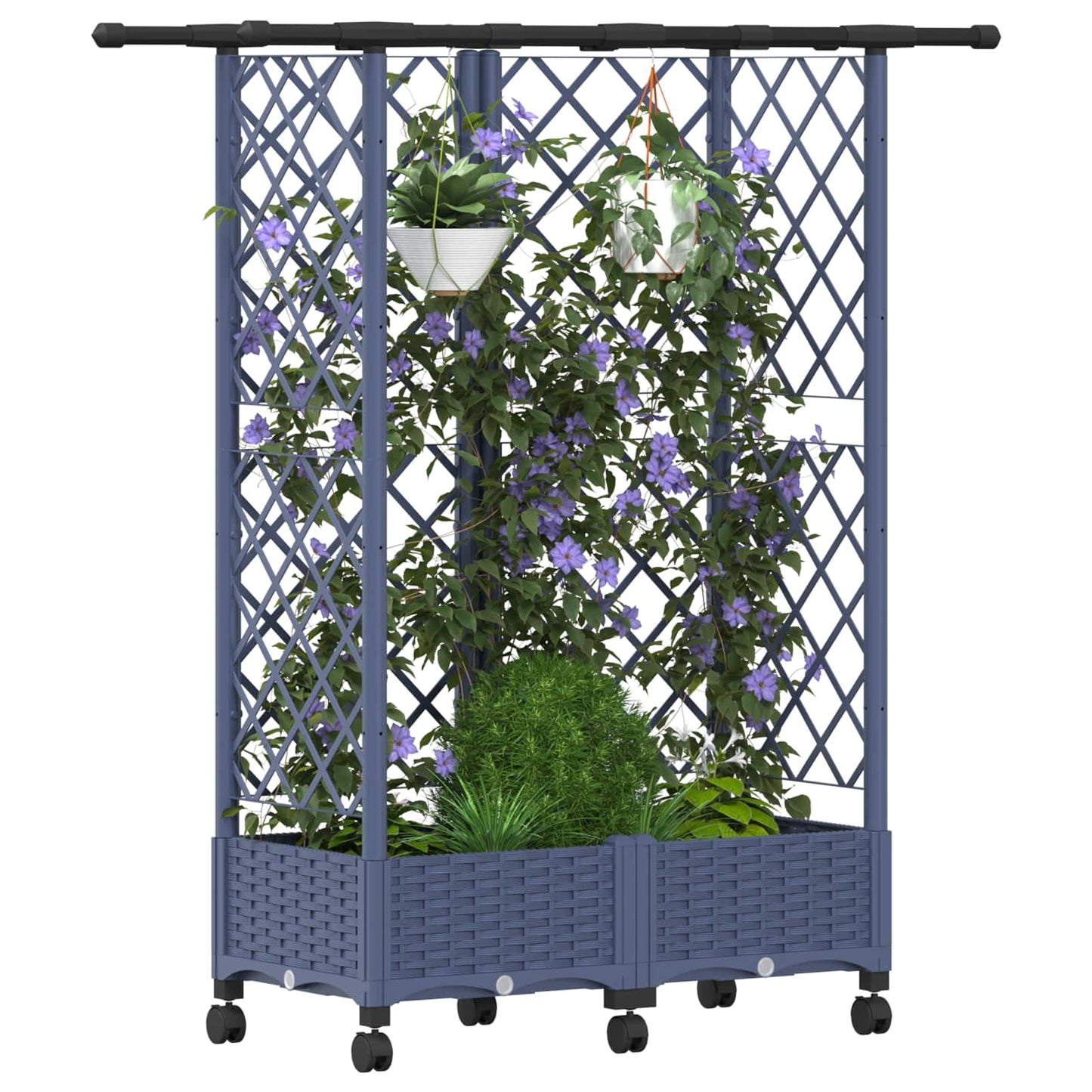 Pakeltas lovas su trelėmis ir stogu Pilka 124 x 40 x 127 cm PP