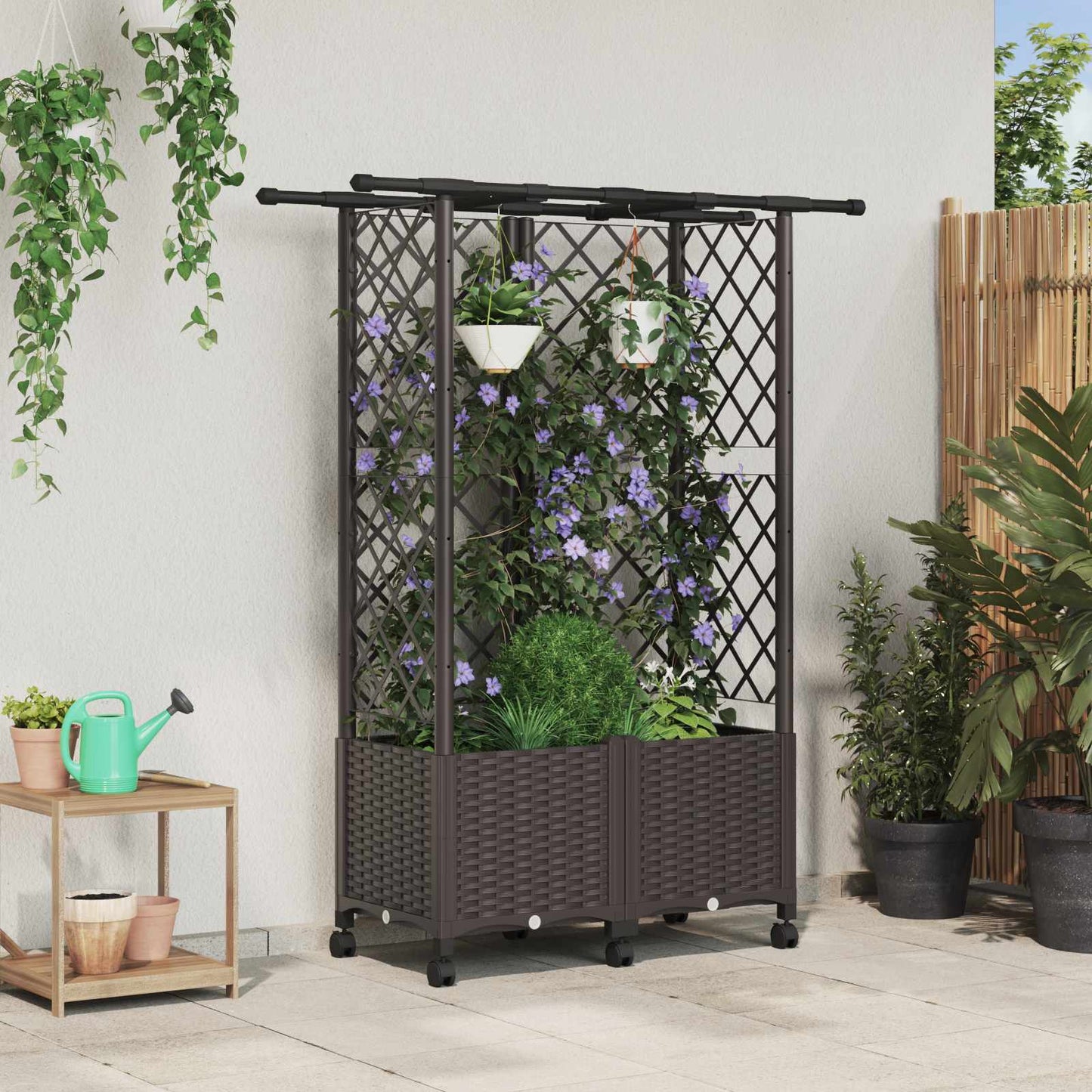 Pakeltas lovas su trelėmis ir stogu Ruda 124 x 40 x 142 cm PP