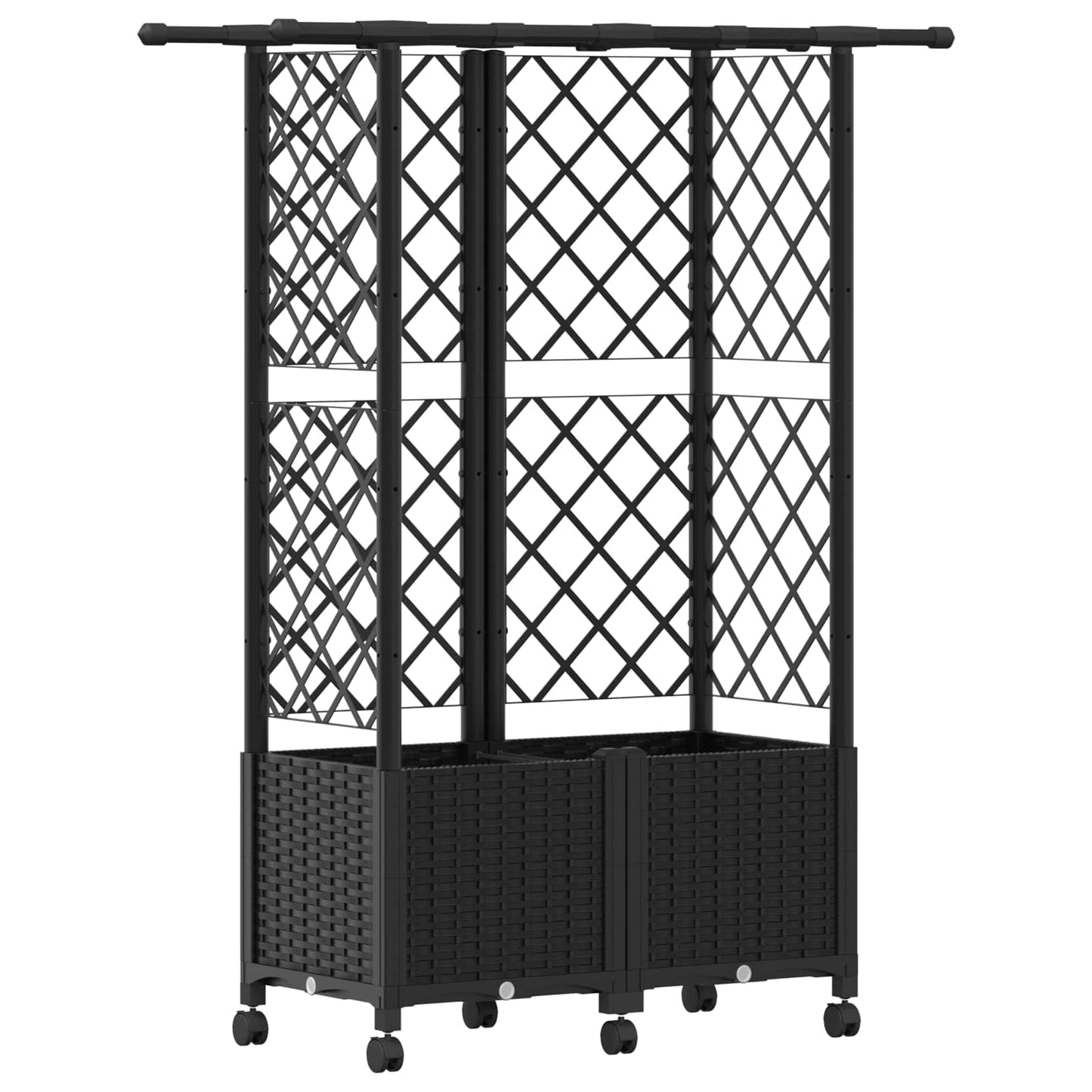Pakeltas lovas su trelėmis ir stogu Juoda 124 x 40 x 142 cm PP