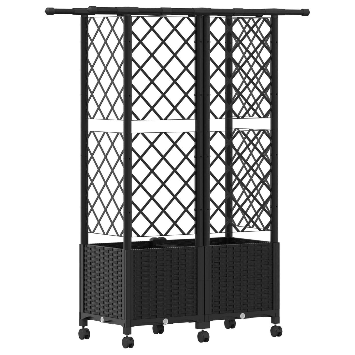 Pakeltas lovas su trelėmis ir stogu Juoda 124 x 40 x 142 cm PP