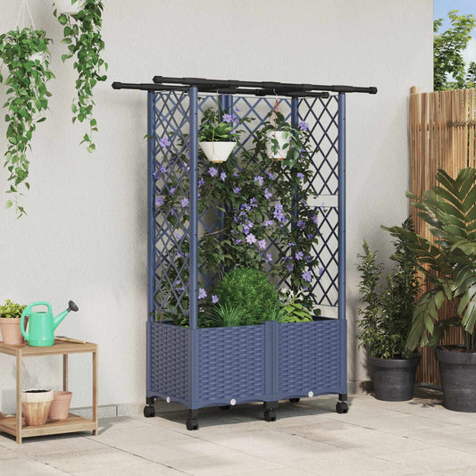 Pakeltas lovas su trelėmis ir stogu Pilka 124 x 40 x 142 cm PP