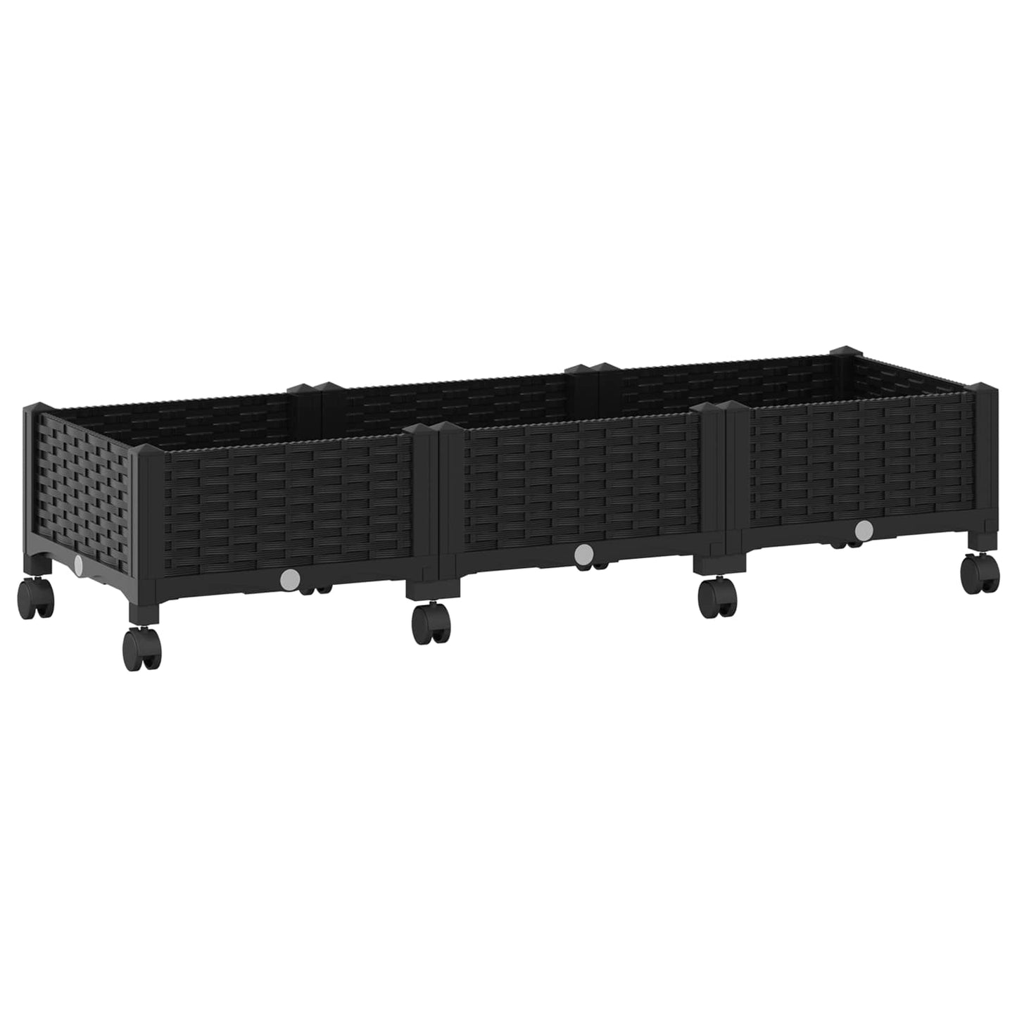 Sodo puodynė su ratukais Juoda 120 x 40 x 29 cm PP