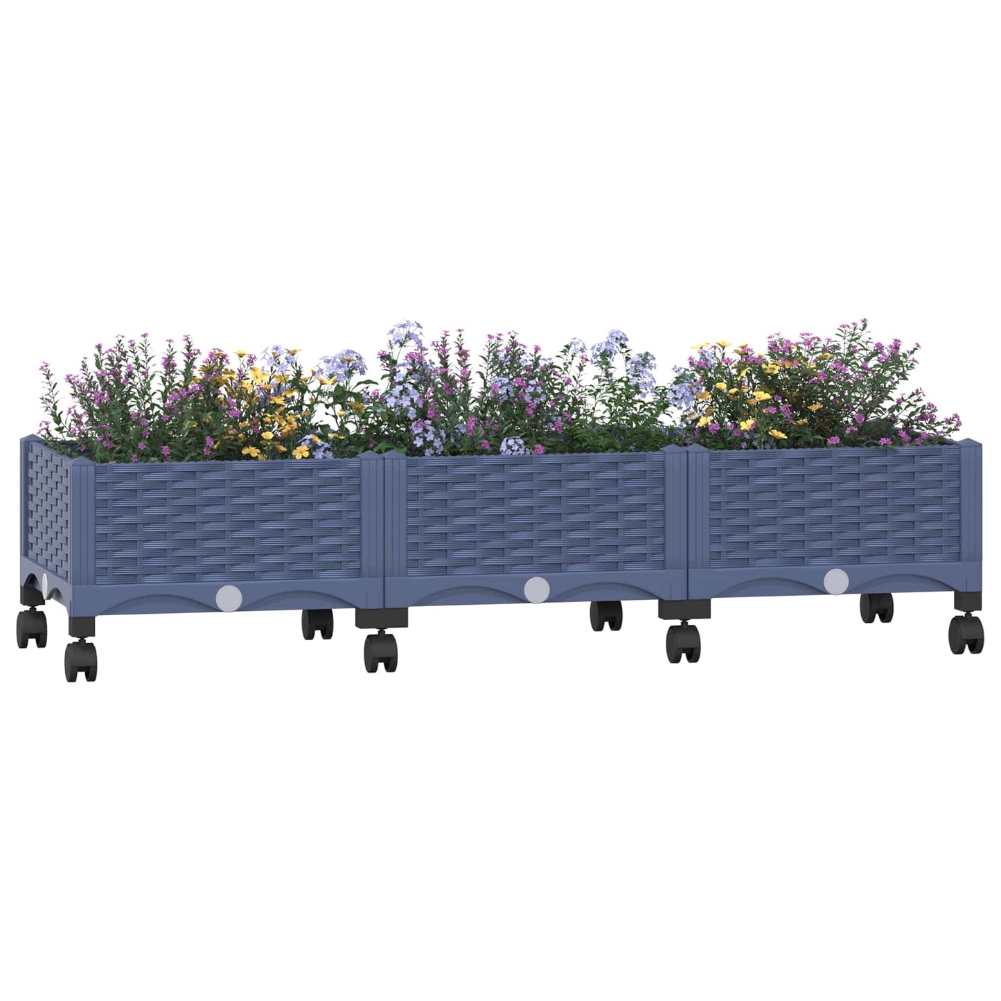 Sodo puodynė su ratukais Mėlyna Pilka 120 x 40 x 33 cm PP