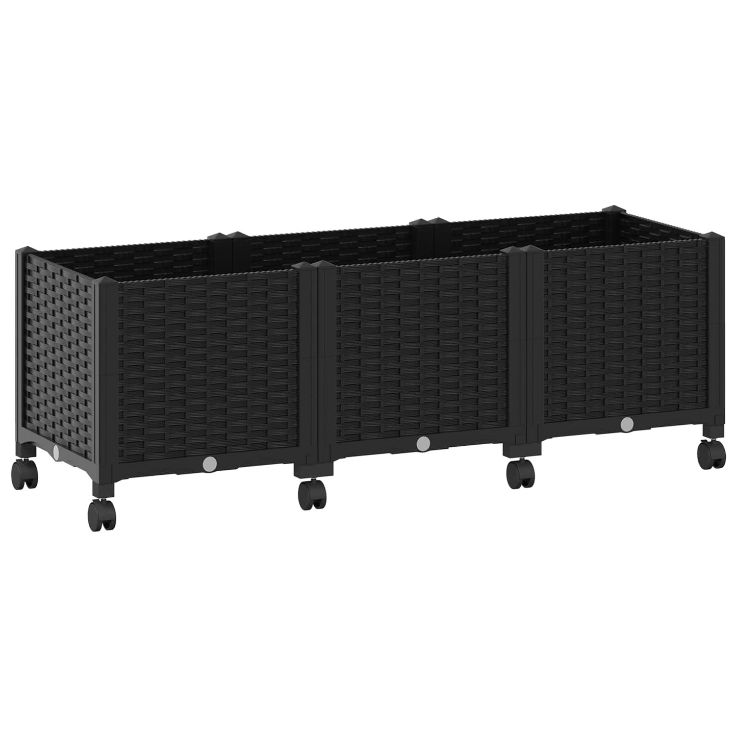 Sodo puodynė su ratukais Juoda 120 x 40 x 44 cm PP