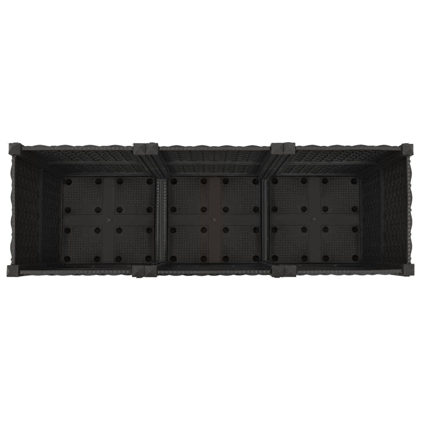 Sodo puodynė su ratukais Juoda 120 x 40 x 44 cm PP