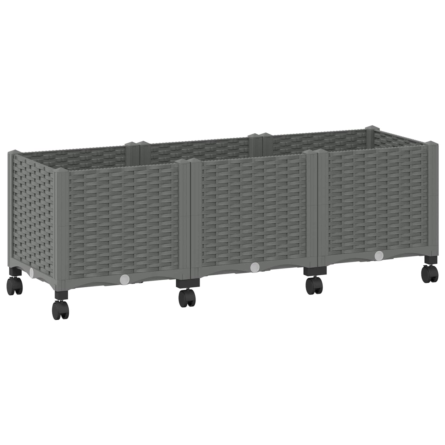 Sodo puodynė su ratukais Šviesiai pilka 120 x 40 x 48 cm PP