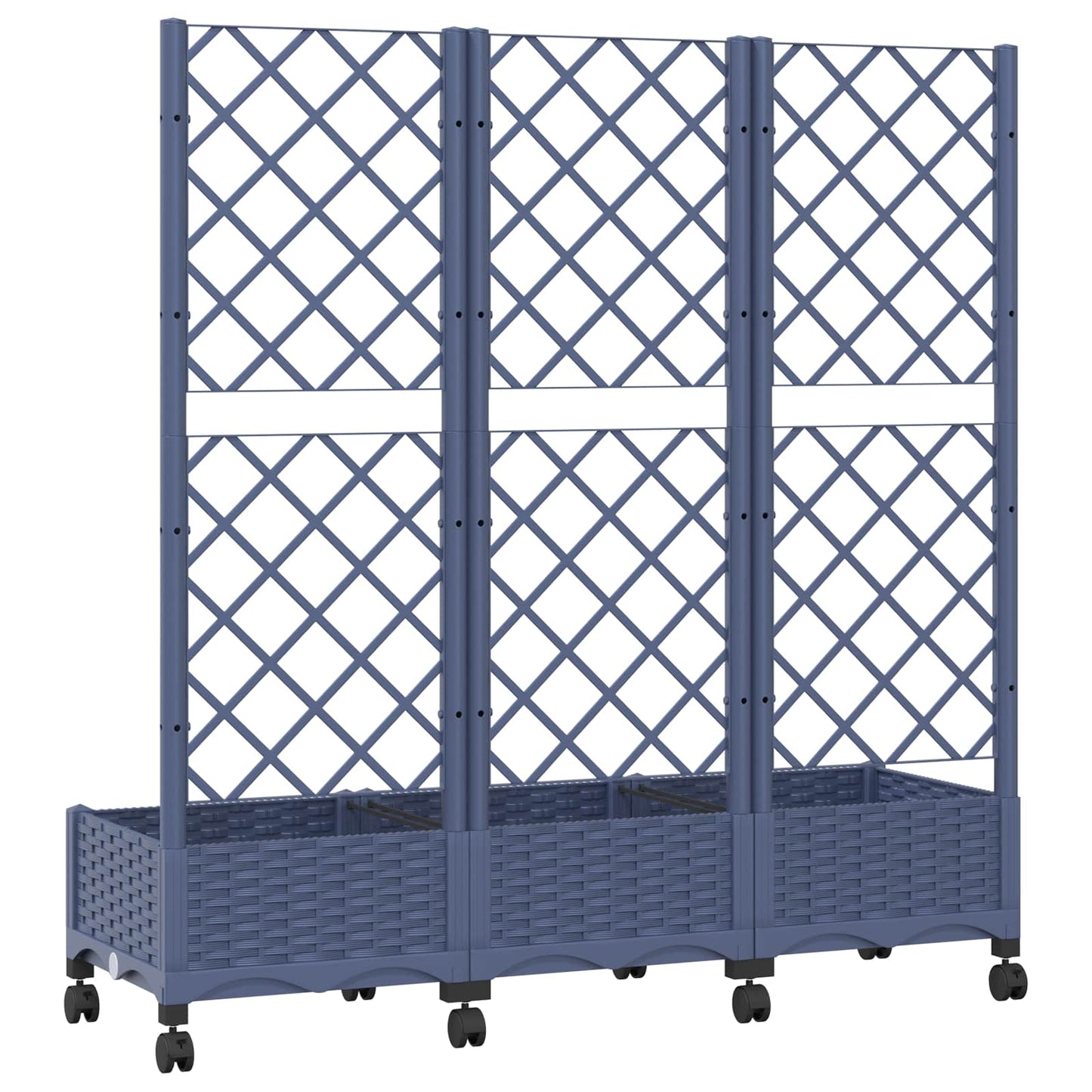 Sodo vazonas su treliu ir ratais Mėlyna Pilka PP