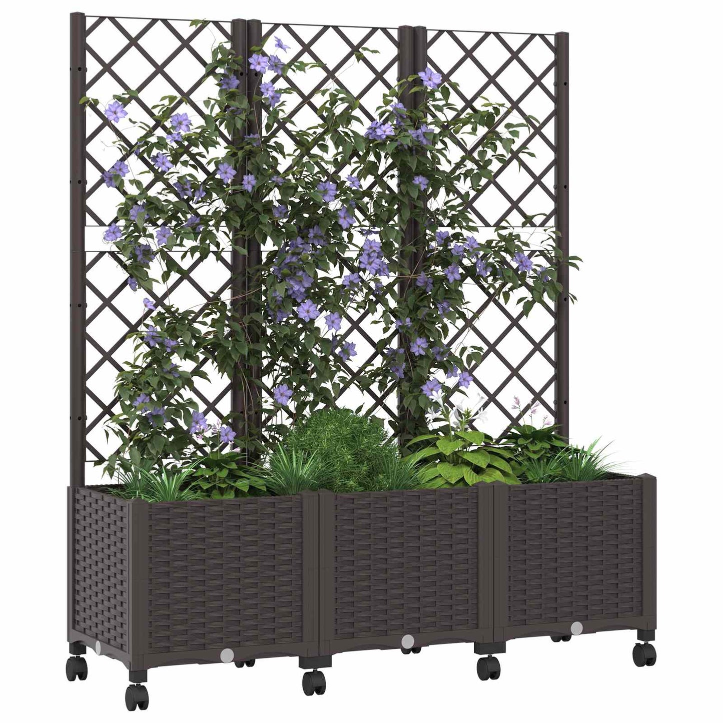 Sodo vazonas su treliu ir ratais Ruda 120 x 40 x 146 cm PP