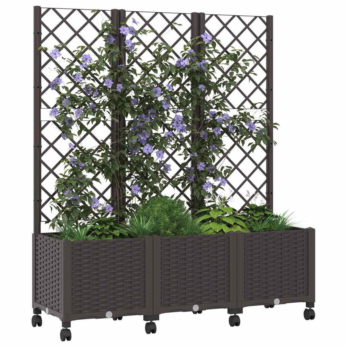 Sodo vazonas su treliu ir ratais Ruda 120 x 40 x 146 cm PP