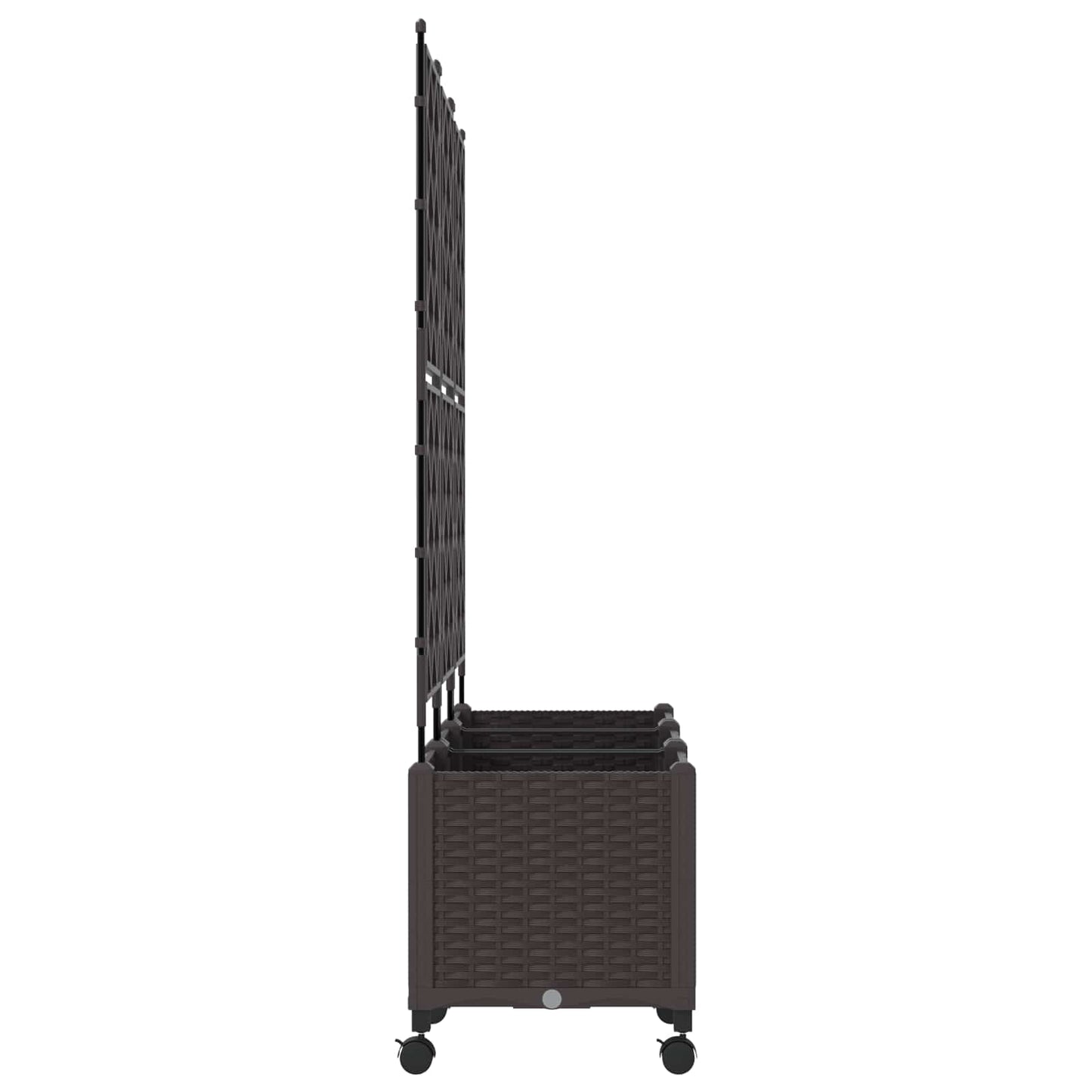 Sodo vazonas su treliu ir ratais 3 vnt. Ruda 120 x 40 x 149 cm