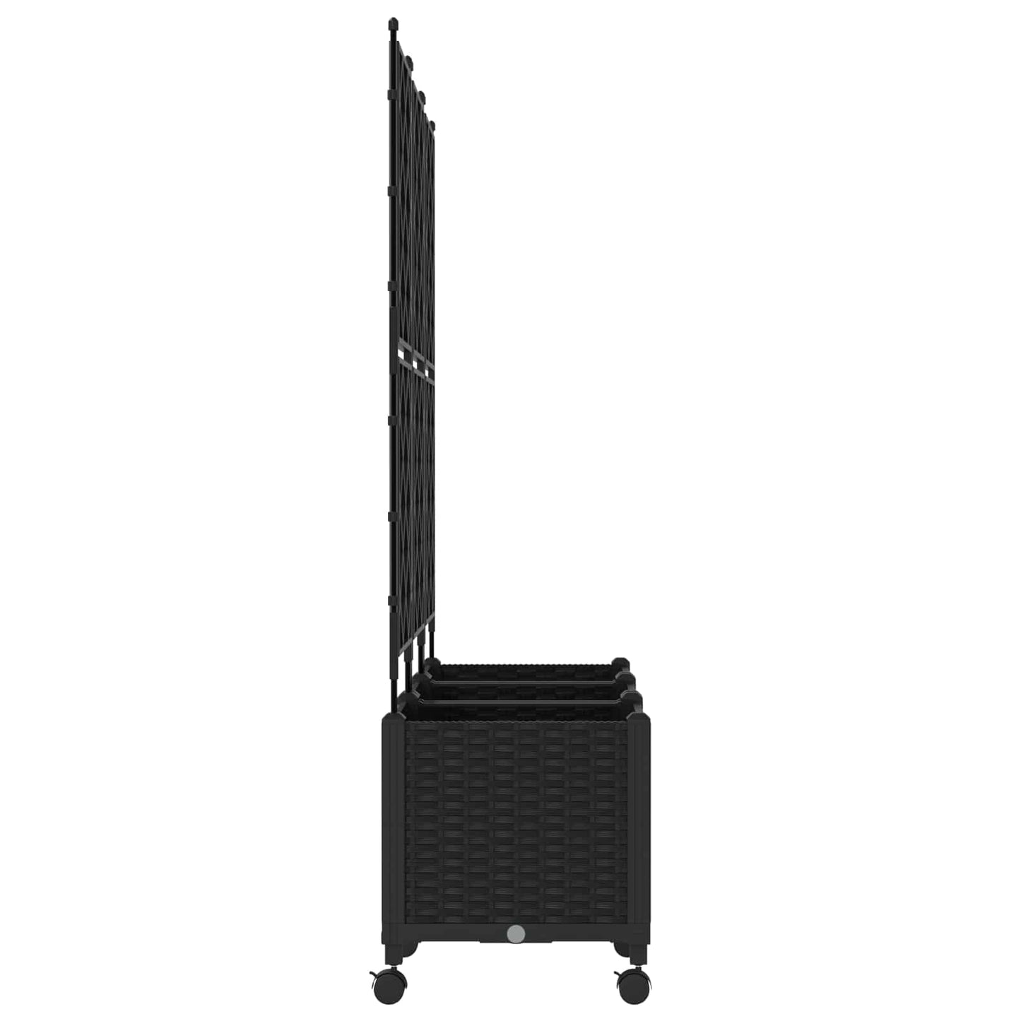 Sodo vazonas su treliu ir ratais 3 vnt. Juoda 120 x 40 x 149 cm