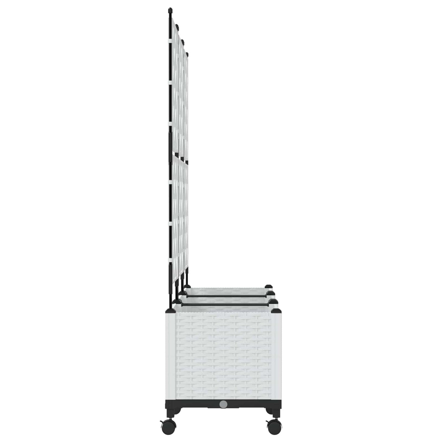 Sodo vazonas su treliu ir ratais 3 vnt. Balta 120 x 40 x 149 cm