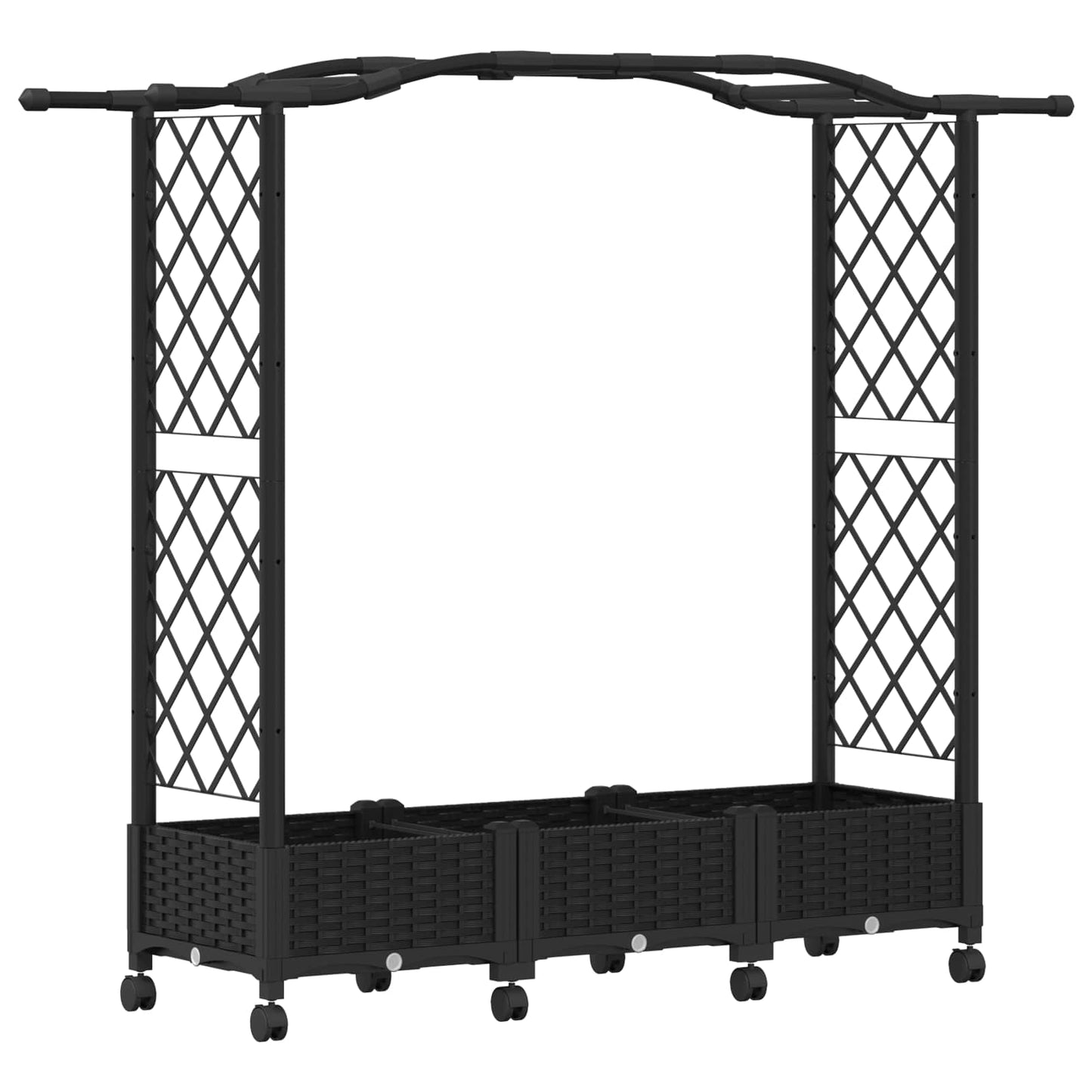 Pakeltas lovas su trelėmis ir stogu Juoda 169 x 40 x 129 cm PP