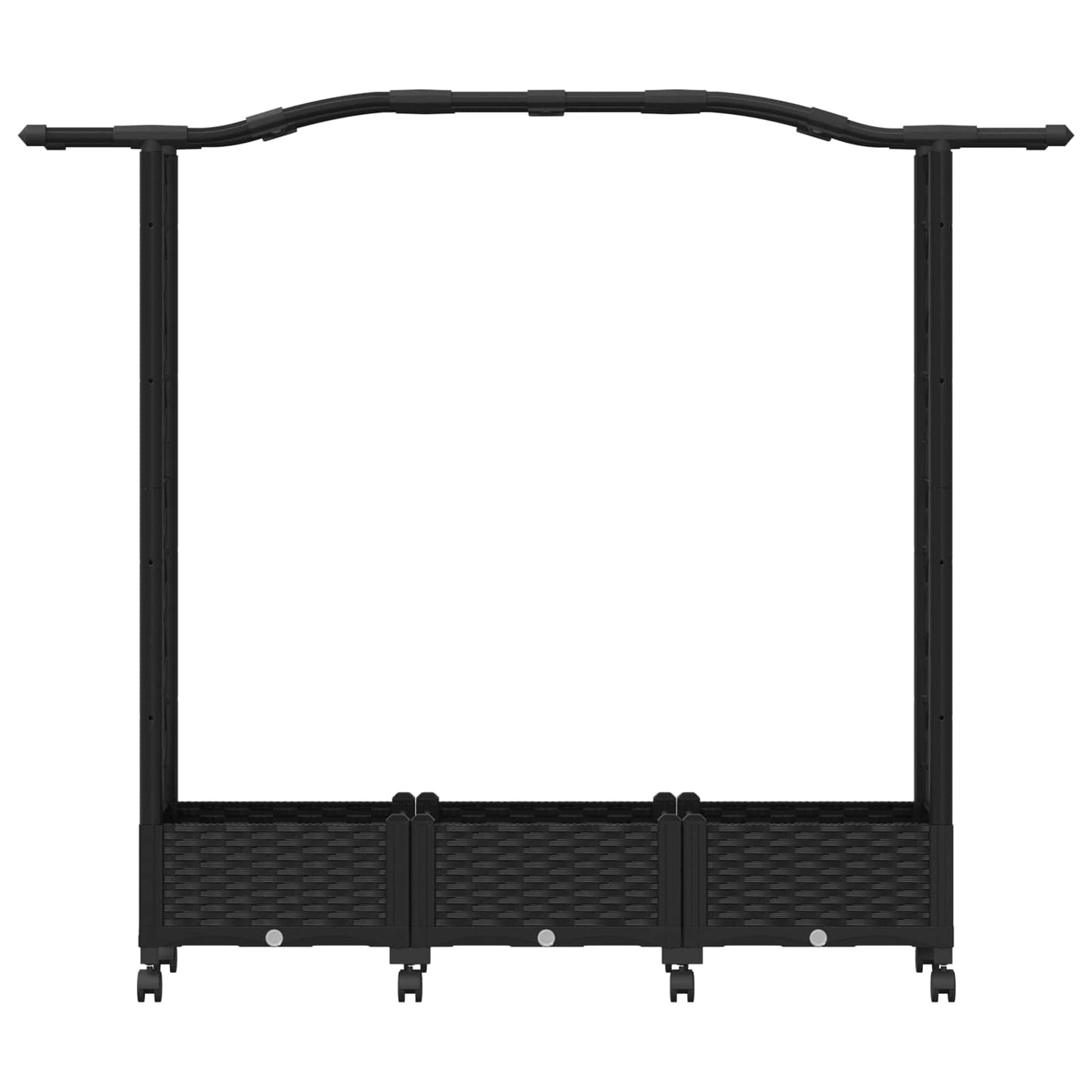Pakeltas lovas su trelėmis ir stogu Juoda 169 x 40 x 129 cm PP