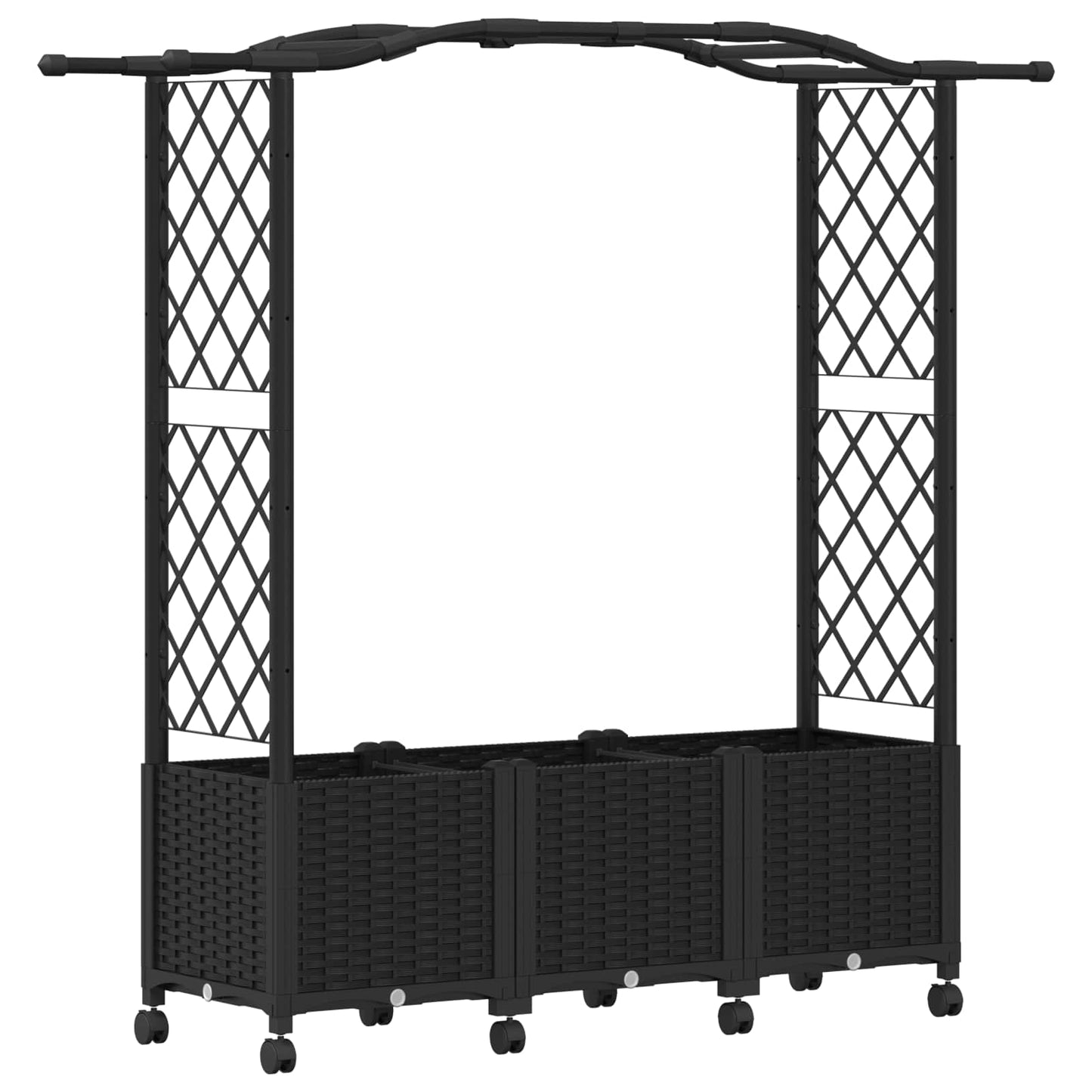 Pakeltas lovas su trelėmis ir stogu Juoda 164 x 40 x 144 cm PP